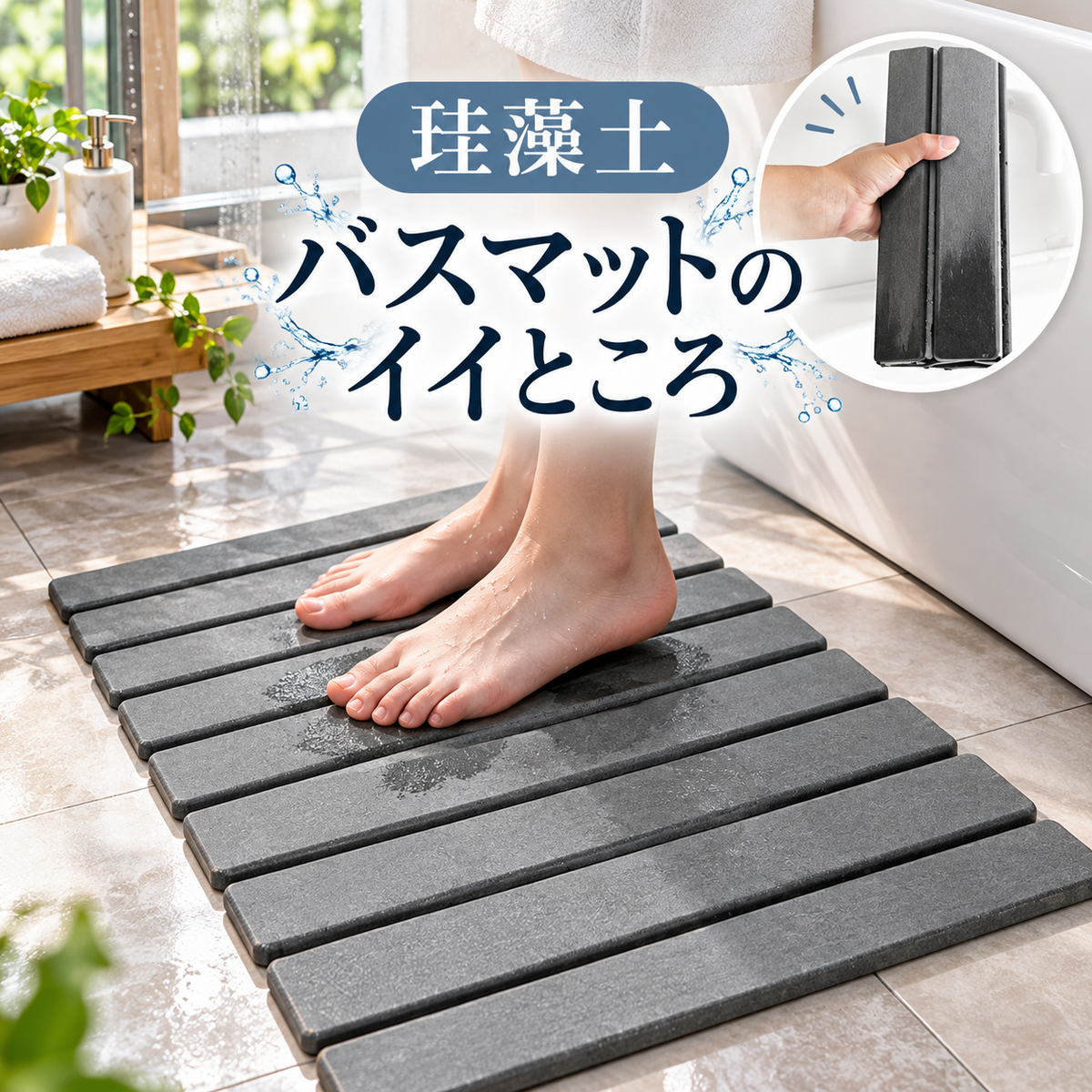 SUI°|折りたたみ珪藻土吸水マット
